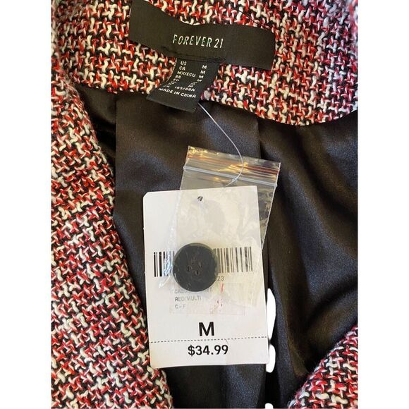 Nwt Forever 21 Tweed Winter Coat Peacoat Jacket Fall - Picture 8 of 13
